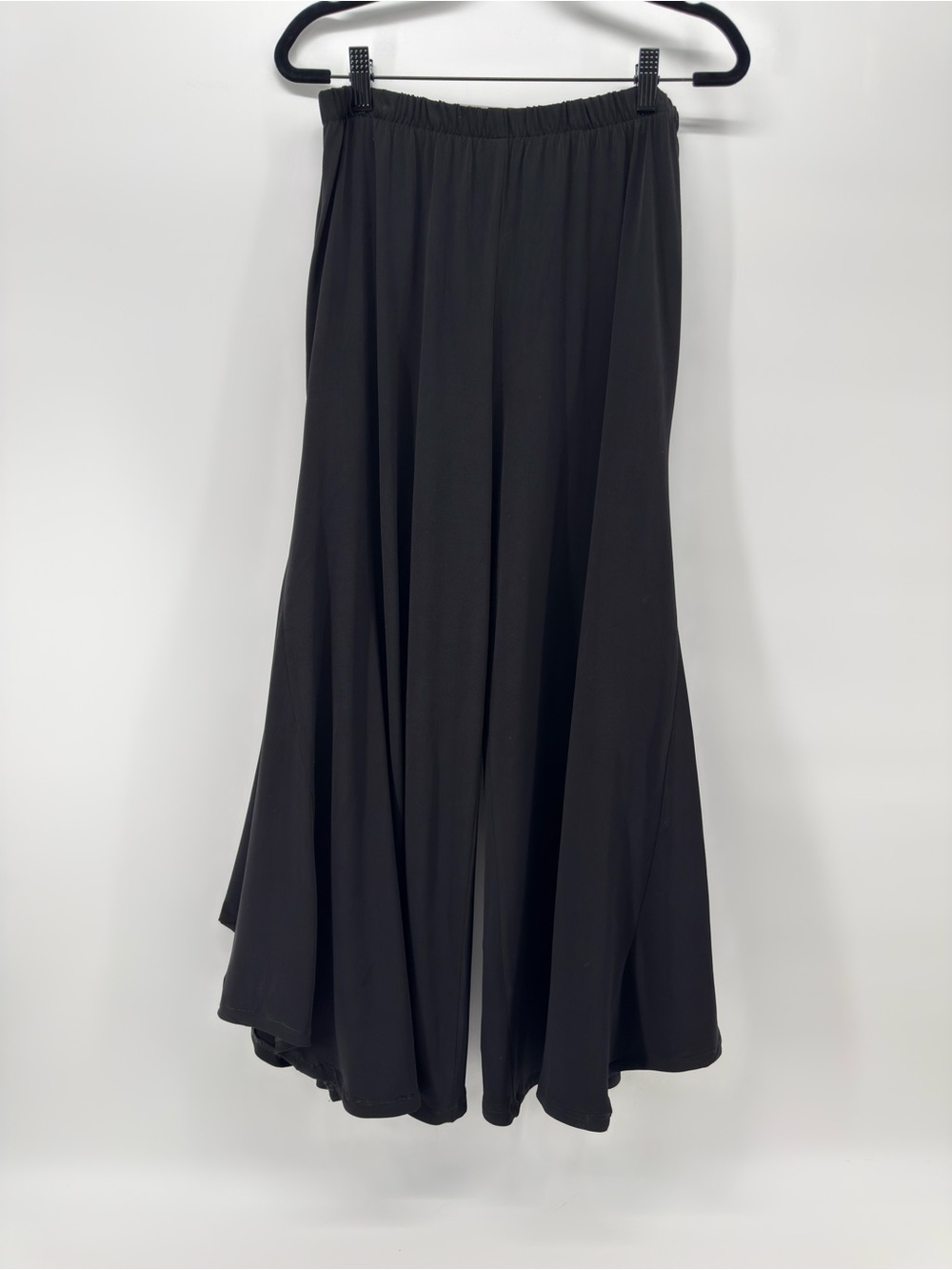 Planet By Lauren G Black Wide-Leg Cropped Pant S barrel baggy slouchy Lagenlook